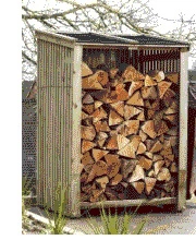 log firewood store shed scotland